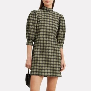 NWT Ganni Gingham Seersucker Dress size 34/US 2